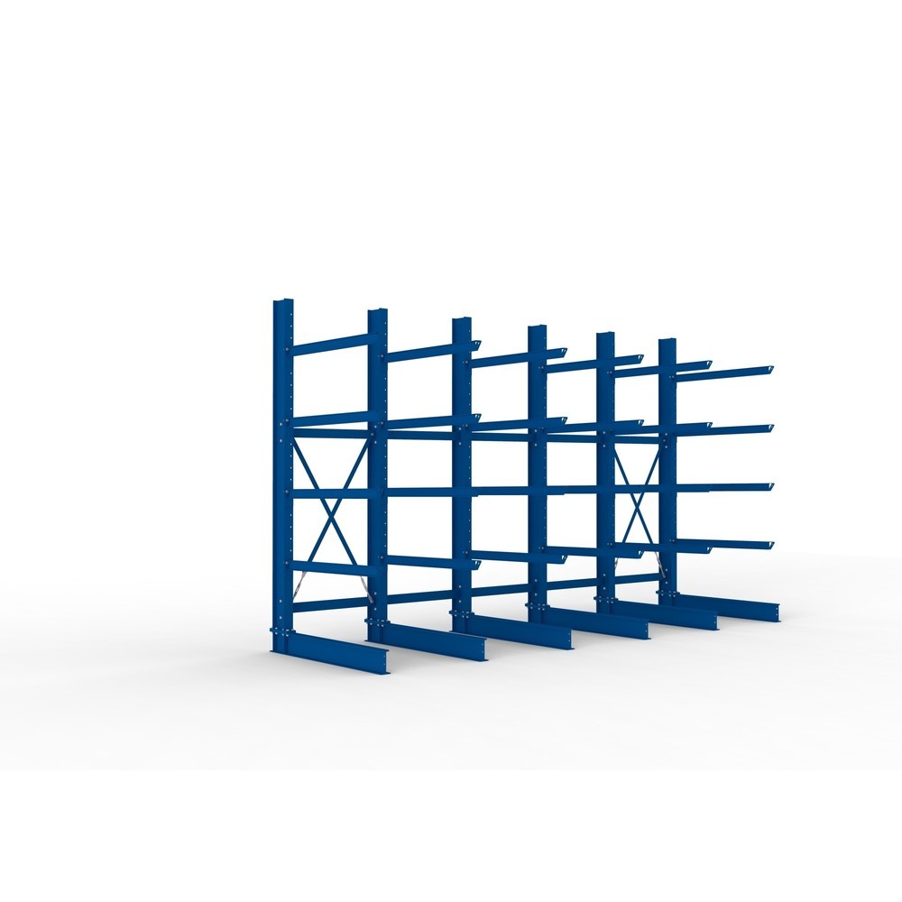 Immagine del prodotto: Pacchetto completo per scaffalatura cantilever per carichi pesanti META, a fronte singolo, portata per braccio 400 kg, AxLxP 3.000 x 5.090 x 1.585 mm, 6 montanti
