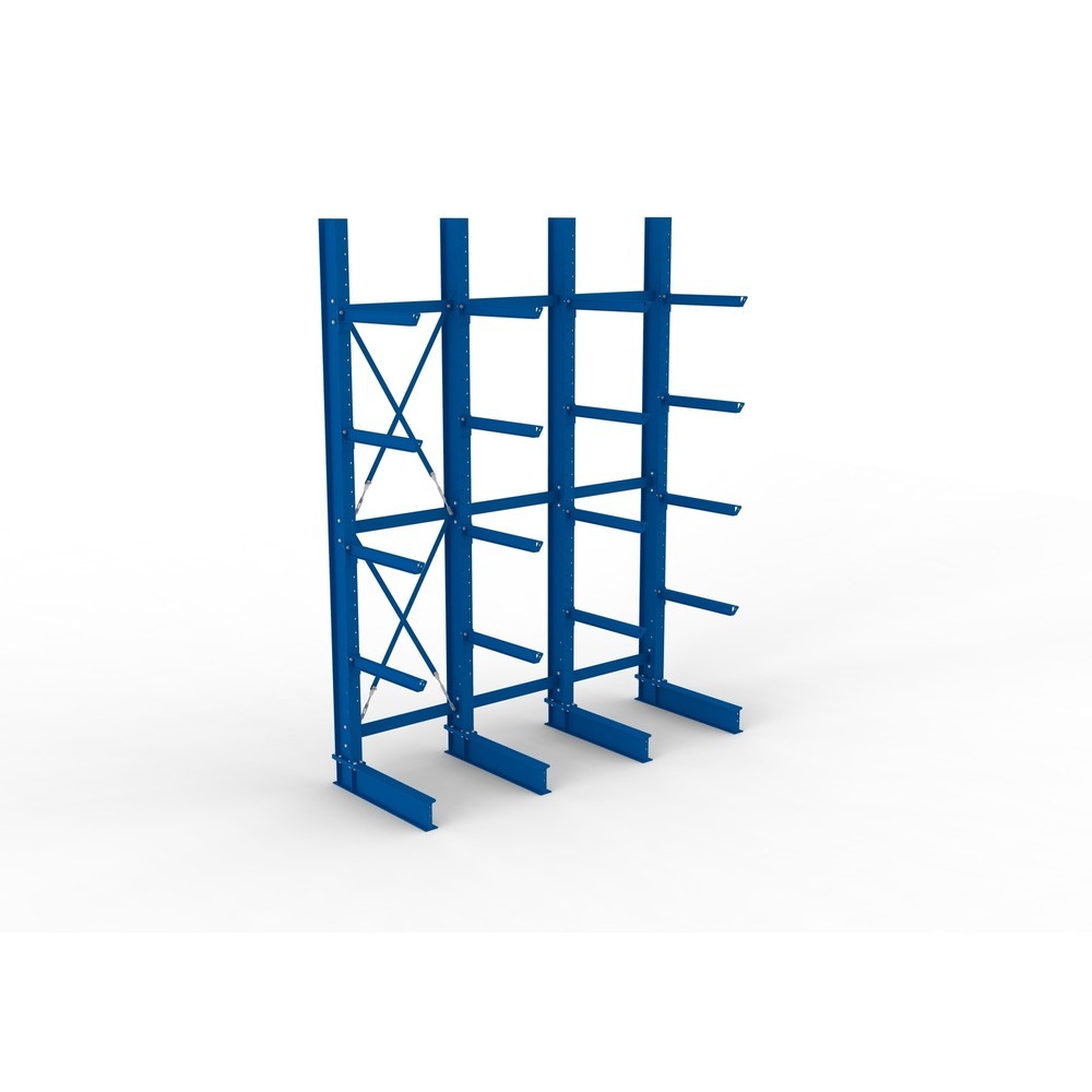 Immagine del prodotto n. 2: Pacchetto completo per scaffalatura cantilever per carichi pesanti META, a fronte singolo, portata per braccio 630 kg, AxLxP 4.000 x 3.100 x 1.155 mm, 4 montanti