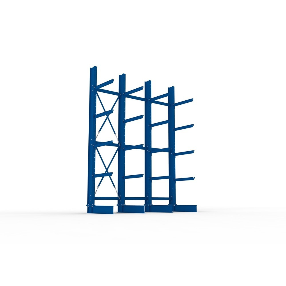 Immagine del prodotto n. 3: Pacchetto completo per scaffalatura cantilever per carichi pesanti META, a fronte singolo, portata per braccio 630 kg, AxLxP 4.000 x 3.100 x 1.155 mm, 4 montanti