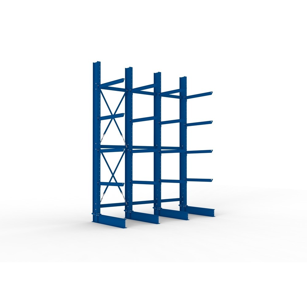 Immagine del prodotto n. 1: Pacchetto completo per scaffalatura cantilever per carichi pesanti META, a fronte singolo, portata per braccio 505 kg, AxLxP 4.000 x 3.100 x 1.355 mm, 4 montanti