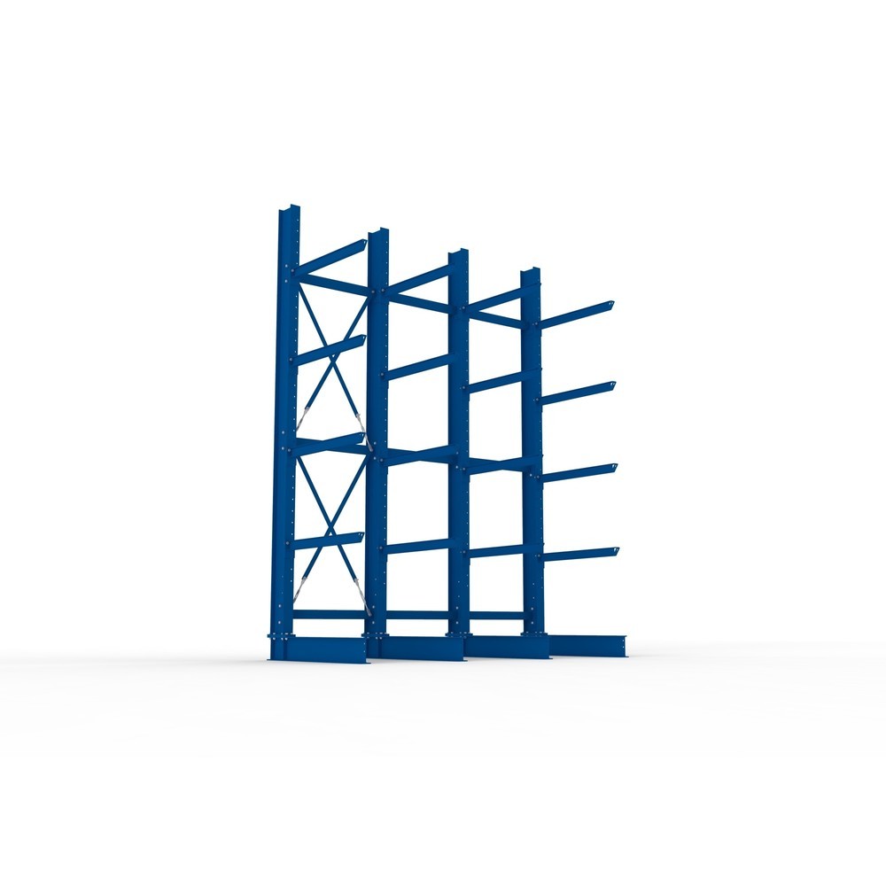 Immagine del prodotto n. 3: Pacchetto completo per scaffalatura cantilever per carichi pesanti META, a fronte singolo, portata per braccio 505 kg, AxLxP 4.000 x 3.100 x 1.355 mm, 4 montanti