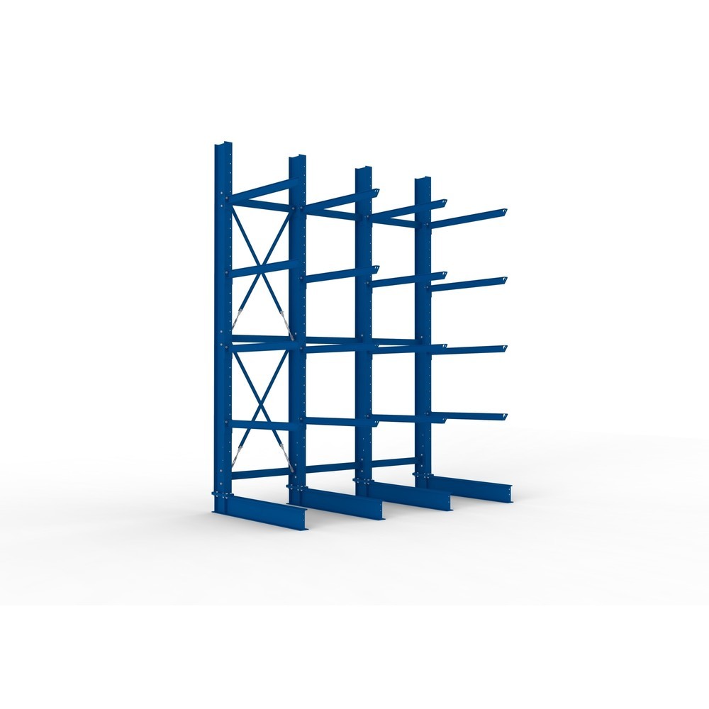 Immagine del prodotto: Pacchetto completo per scaffalatura cantilever per carichi pesanti META, a fronte singolo, portata per braccio 400 kg, AxLxP 4.000 x 3.100 x 1.605 mm, 4 montanti