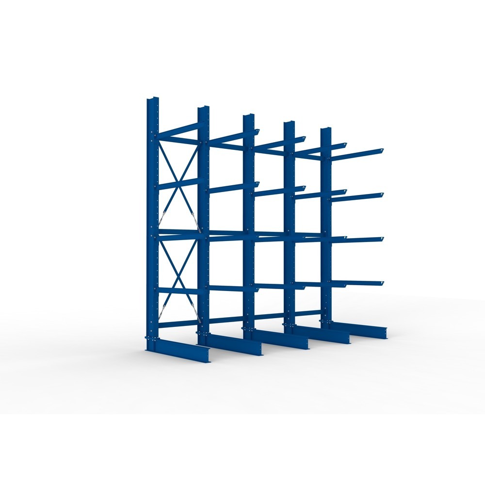 Immagine del prodotto: Pacchetto completo per scaffalatura cantilever per carichi pesanti META, a fronte singolo, portata per braccio 400 kg, AxLxP 4.000 x 4.100 x 1.605 mm, 5 montanti