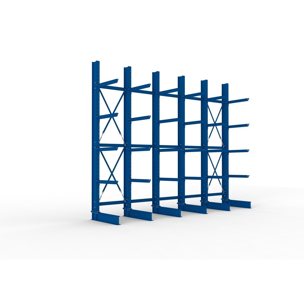 Immagine del prodotto: Pacchetto completo per scaffalatura cantilever per carichi pesanti META, a fronte singolo, portata per braccio 630 kg, AxLxP 4.000 x 5.100 x 1.155 mm, 6 montanti