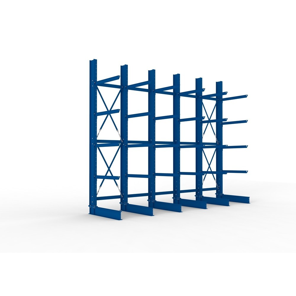 Immagine del prodotto: Pacchetto completo per scaffalatura cantilever per carichi pesanti META, a fronte singolo, portata per braccio 505 kg, AxLxP 4.000 x 5.100 x 1.355 mm, 6 montanti