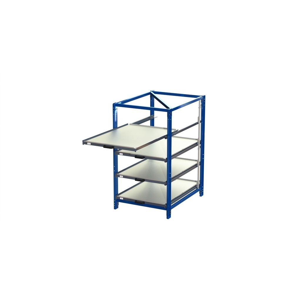 Immagine del prodotto n. 1: Scaffalatura compatta con 4 ripiani estraibili, portata per piano 150 kg, altezza 1.700 mm