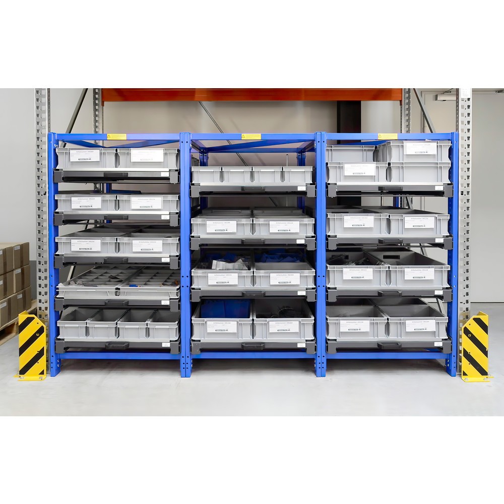 Immagine del prodotto n. 3: Scaffalatura compatta con 4 ripiani estraibili, portata per piano 150 kg, altezza 1.700 mm
