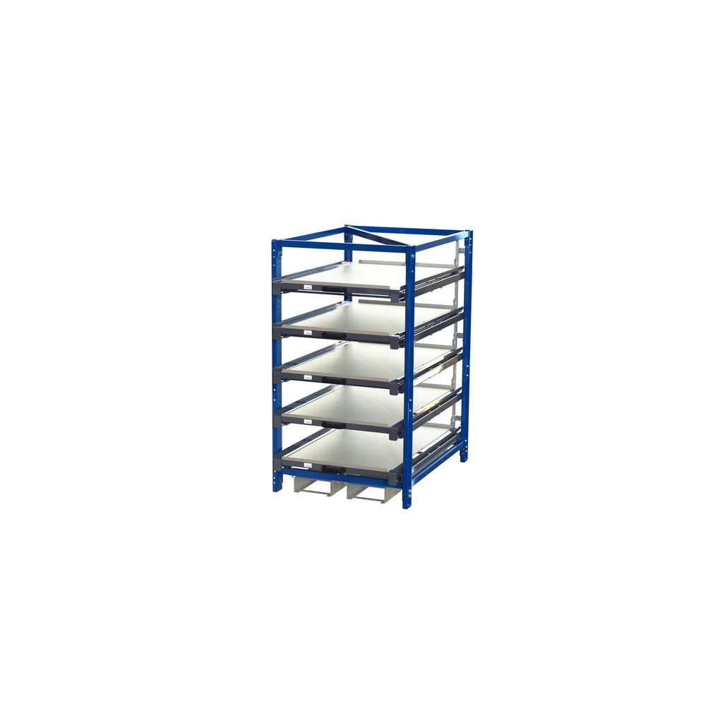 Immagine del prodotto n. 1: Scaffale con ripiani estraibili, con tasca di inforcamento, 5 ripiani estraibili