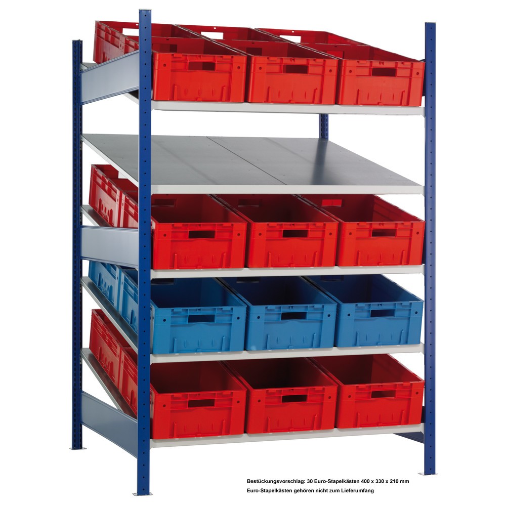 Immagine del prodotto: Scaffalatura inclinata XL SCHULTE, campata base MULTIplus 150, 2000 x 1300 x 1200 mm