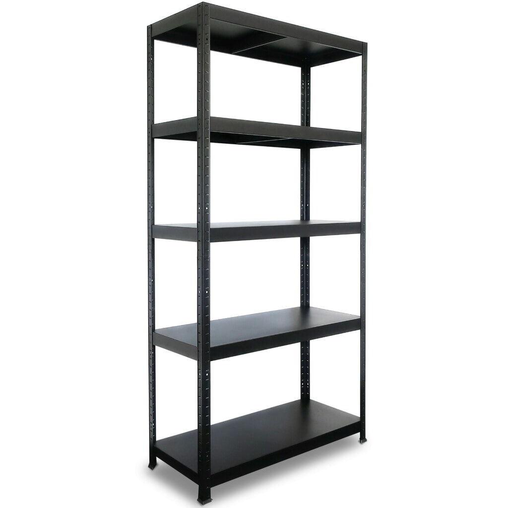 Immagine del prodotto: Scaffalatura metallica a incastro HEMMDAL, PP 130 kg, AxLxP 1.800 x 900 x 400 mm nero