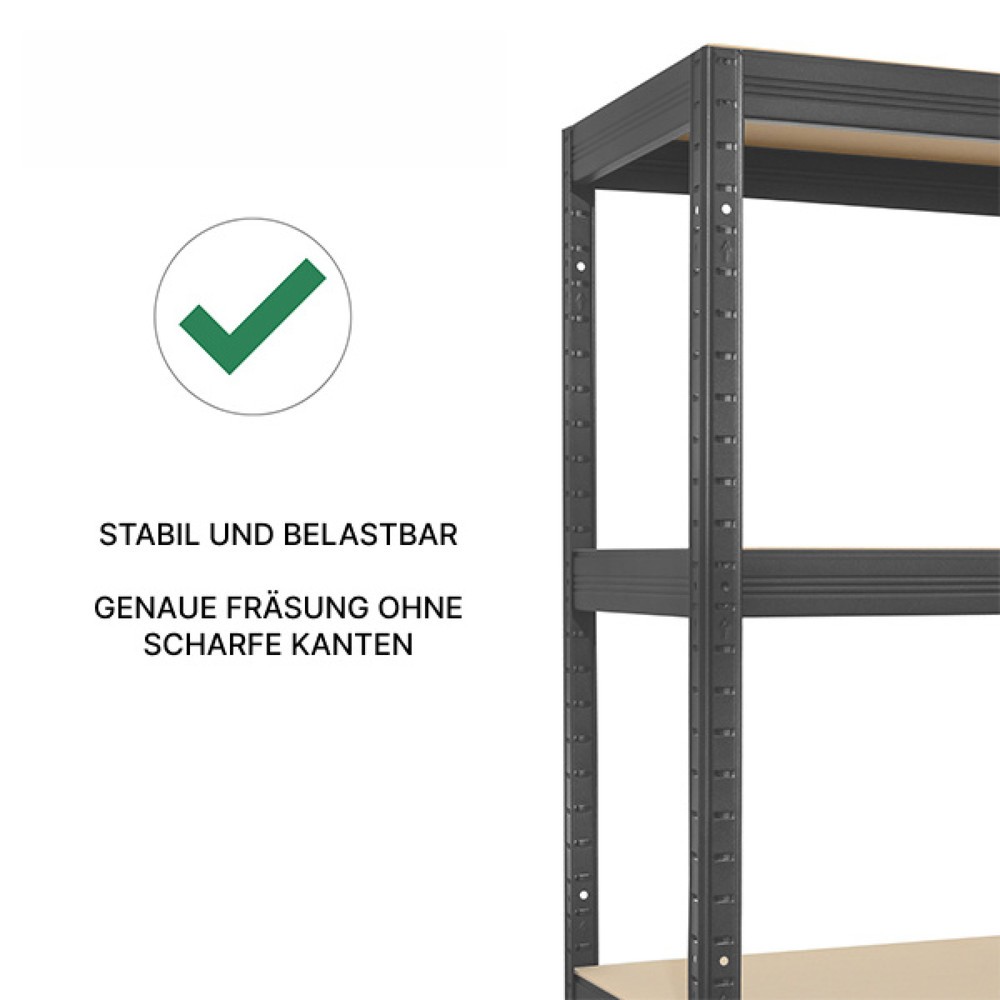 Immagine del prodotto n. 3: Scaffalatura per carichi pesanti HEMMDAL modello XXL, grigio grafite - 177 x 200 x 60 cm - fino a 2.000 kg