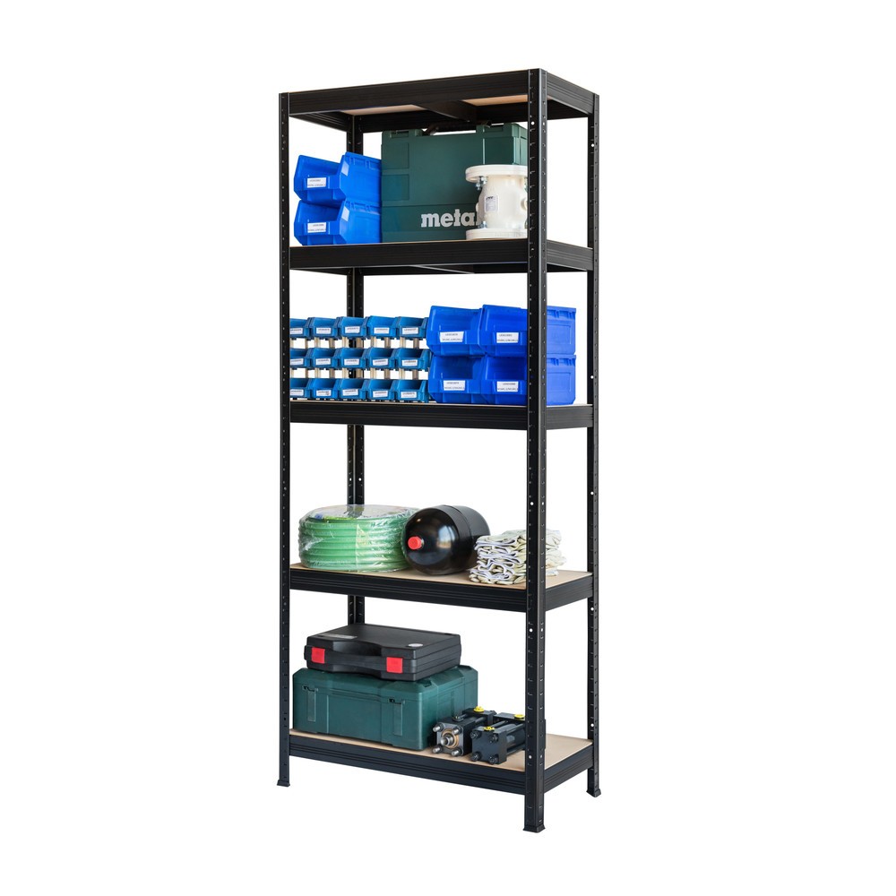 Immagine del prodotto n. 5: Scaffalatura per carichi pesanti HEMMDAL modello XS, nero - 180 x 75 x 35 cm - fino a 750 kg