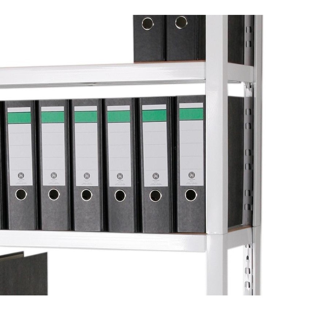 Immagine del prodotto n. 4: Scaffalatura per documenti HEMMDAL, sistema a incastro, AxLxP 1.800 x 900 x 300 mm, 5 ripiani HDF, portata per piano 150 kg, max. 55 cartelle, bianco