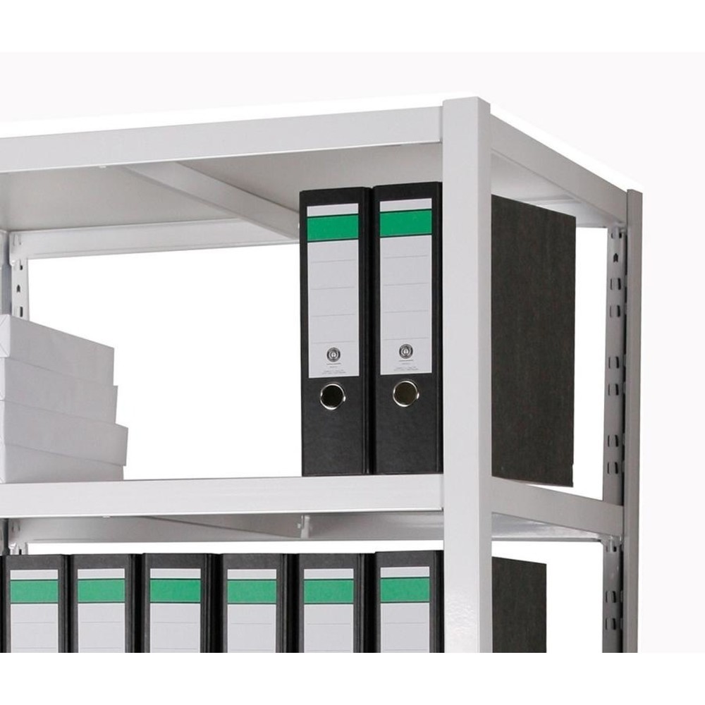 Immagine del prodotto n. 2: Scaffalatura per documenti HEMMDAL, sistema a incastro, AxLxP 1.800 x 900 x 600 mm, 5 ripiani HDF, portata per piano 150 kg, max. 110 cartelle, bianco