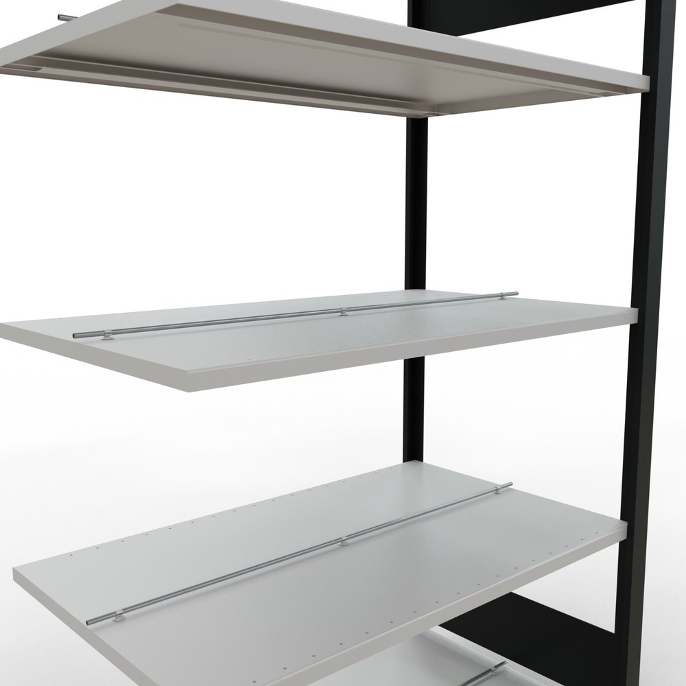 Immagine del prodotto n. 4: Scaffalatura per documenti SCHULTE campata aggiuntiva, a doppio fronte, con spondine centrali, portata per piano 150 kg, nero, AxLxP 1.800 x 1.000 x 600 mm