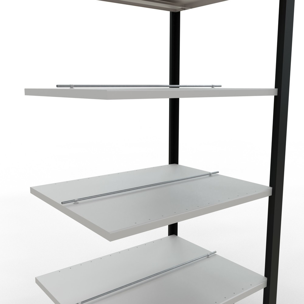 Immagine del prodotto n. 4: Scaffalatura per documenti SCHULTE campata aggiuntiva, a doppio fronte, con spondine centrali, portata per piano 150 kg, nero, HxLxP 2.000 x 750 x 600 mm
