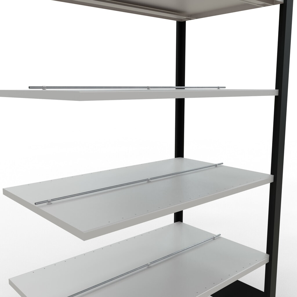Immagine del prodotto n. 4: Scaffalatura per documenti SCHULTE campata aggiuntiva, a doppio fronte, con spondine centrali, portata per piano 150 kg, nero, AxLxP 2.000 x 1.000 x 600 mm