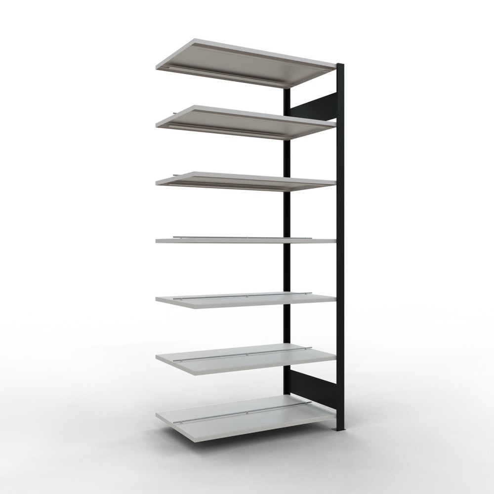 Immagine del prodotto: Scaffalatura per documenti SCHULTE campata aggiuntiva, a doppio fronte, con spondine centrali, portata per piano 150 kg, nero, AxLxP 2.300 x 1.000 x 600 mm