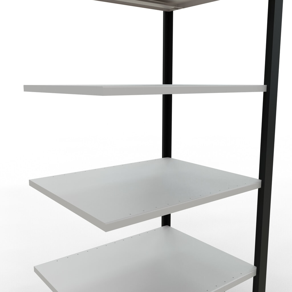 Immagine del prodotto n. 4: Scaffalatura per documenti SCHULTE campata aggiuntiva, a doppio fronte, senza spondine centrali, portata per piano 150 kg, nero, AxLxP 2.000 x 750 x 600 mm