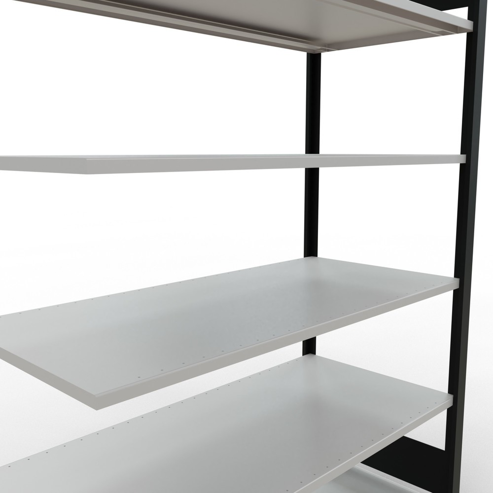 Immagine del prodotto n. 4: Scaffalatura per documenti SCHULTE campata aggiuntiva, a doppio fronte, senza spondine centrali, portata per piano 150 kg, nero, AxLxP 2.000 x 1.300 x 600 mm