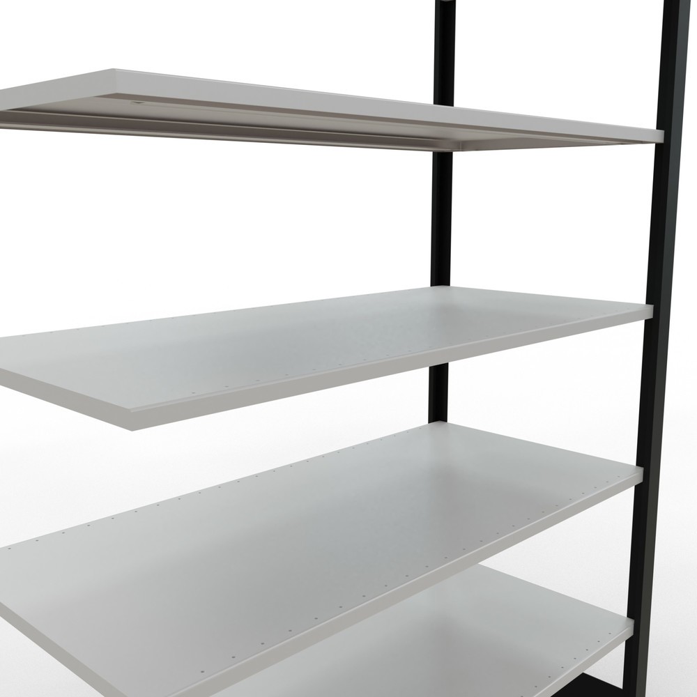 Immagine del prodotto n. 4: Scaffalatura per documenti SCHULTE campata aggiuntiva, a doppio fronte, senza spondine centrali, portata per piano 150 kg, nero, AxLxP 2.300 x 1.300 x 600 mm