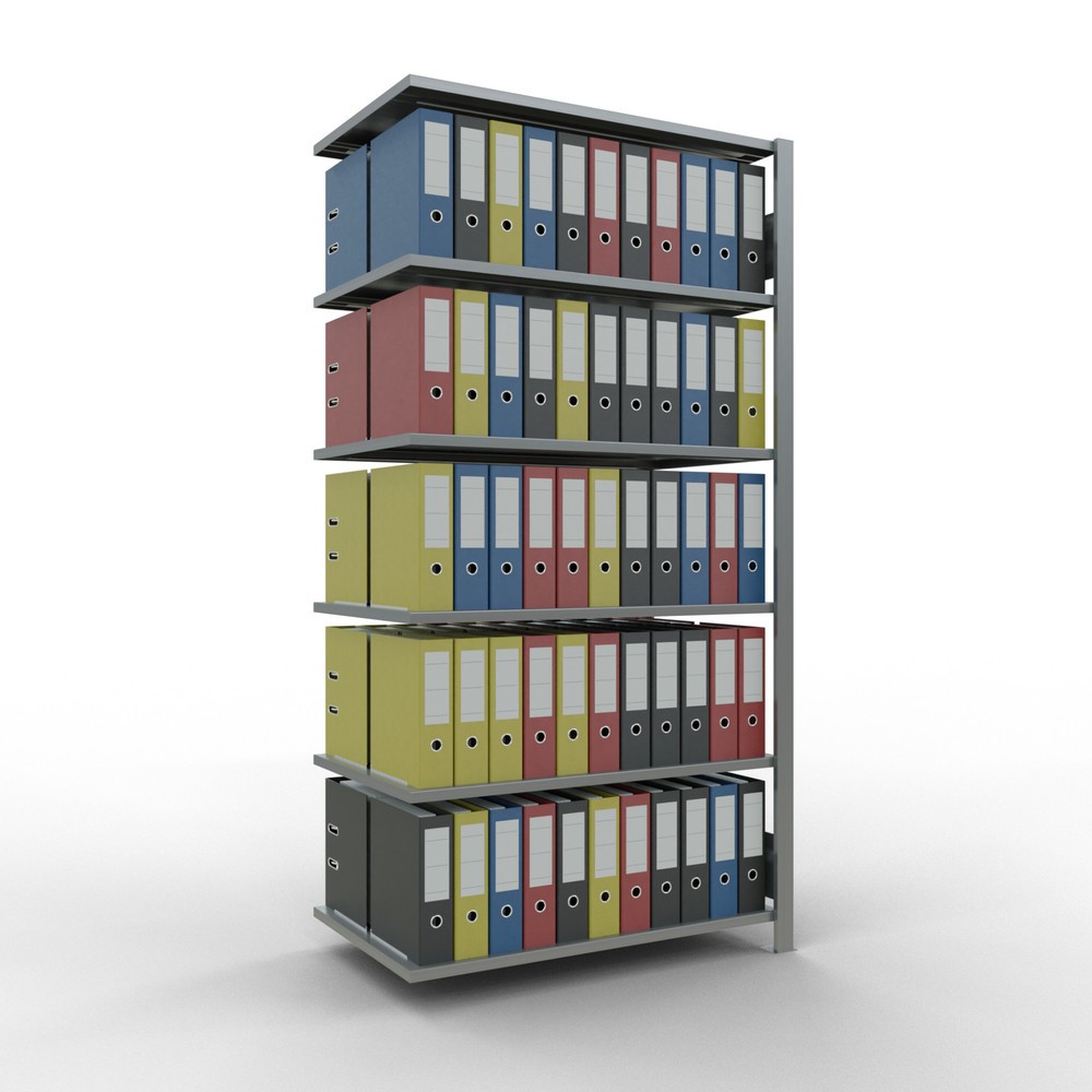 Immagine del prodotto n. 3: Scaffalatura per documenti SCHULTE campata aggiuntiva, a doppio fronte, senza spondine centrali, portata per piano 150 kg, AxLxP 2.000 x 1.000 x 600 mm