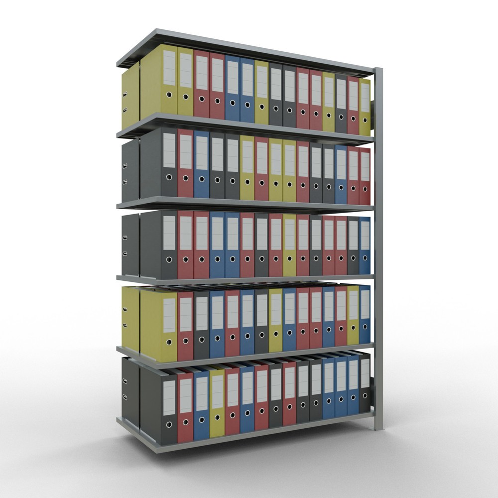 Immagine del prodotto n. 2: Scaffalatura per documenti SCHULTE campata aggiuntiva, a doppio fronte, senza spondine centrali, portata per piano 150 kg, AxLxP 2.000 x 1.300 x 600 mm