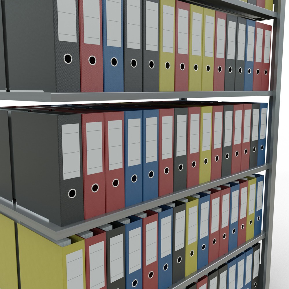 Immagine del prodotto n. 3: Scaffalatura per documenti SCHULTE campata aggiuntiva, a doppio fronte, senza spondine centrali, portata per piano 150 kg, AxLxP 2.000 x 1.300 x 600 mm