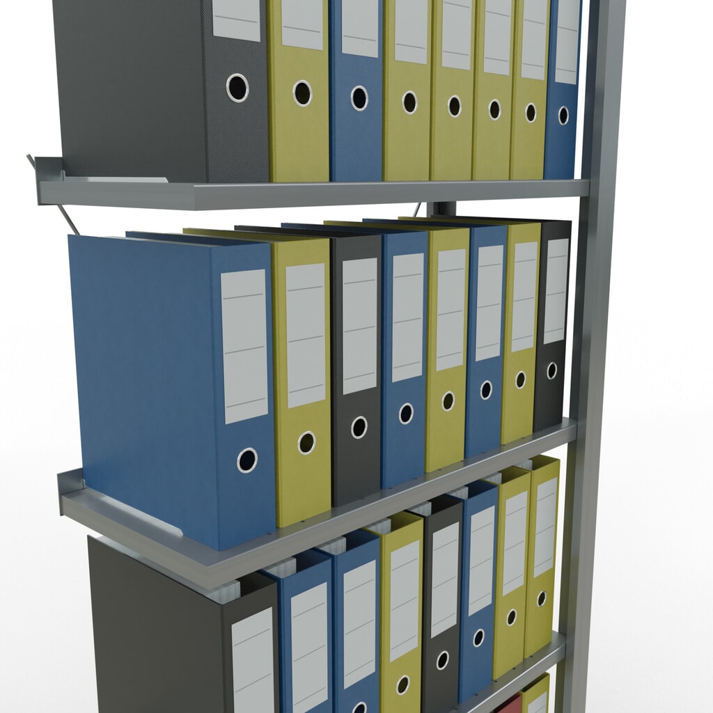 Scaffalatura per documenti SCHULTE campata aggiuntiva, monofronte, con spondine posteriori, portata per piano 85 kg, AxLxP 2.000 x 750 x 300 mm Immagine del prodotto n. 4: Scaffalatura per documenti SCHULTE campata aggiuntiva, monofronte, con spondine posteriori, portata per piano 85 kg, AxLxP 2.000 x 750 x 300 mm