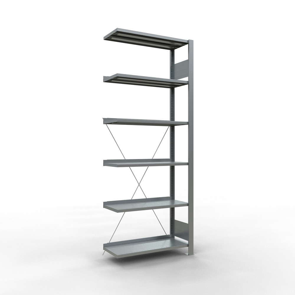 Immagine del prodotto: Scaffalatura per documenti SCHULTE campata aggiuntiva, monofronte, con spondine posteriori, portata per piano 85 kg, AxLxP 2.000 x 750 x 300 mm