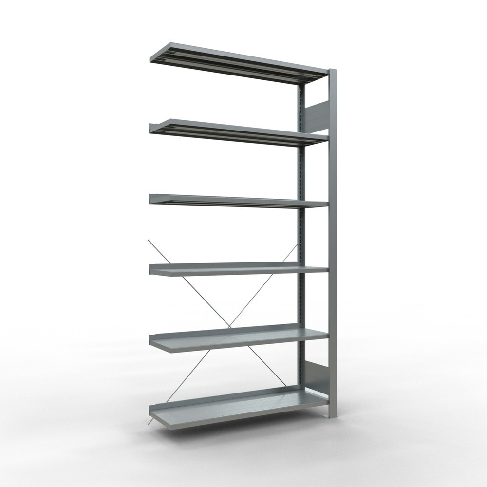 Immagine del prodotto n. 1: Scaffalatura per documenti SCHULTE campata aggiuntiva, monofronte, con spondine posteriori, portata per piano 85 kg, AxLxP 2.000 x 1.000 x 300 mm
