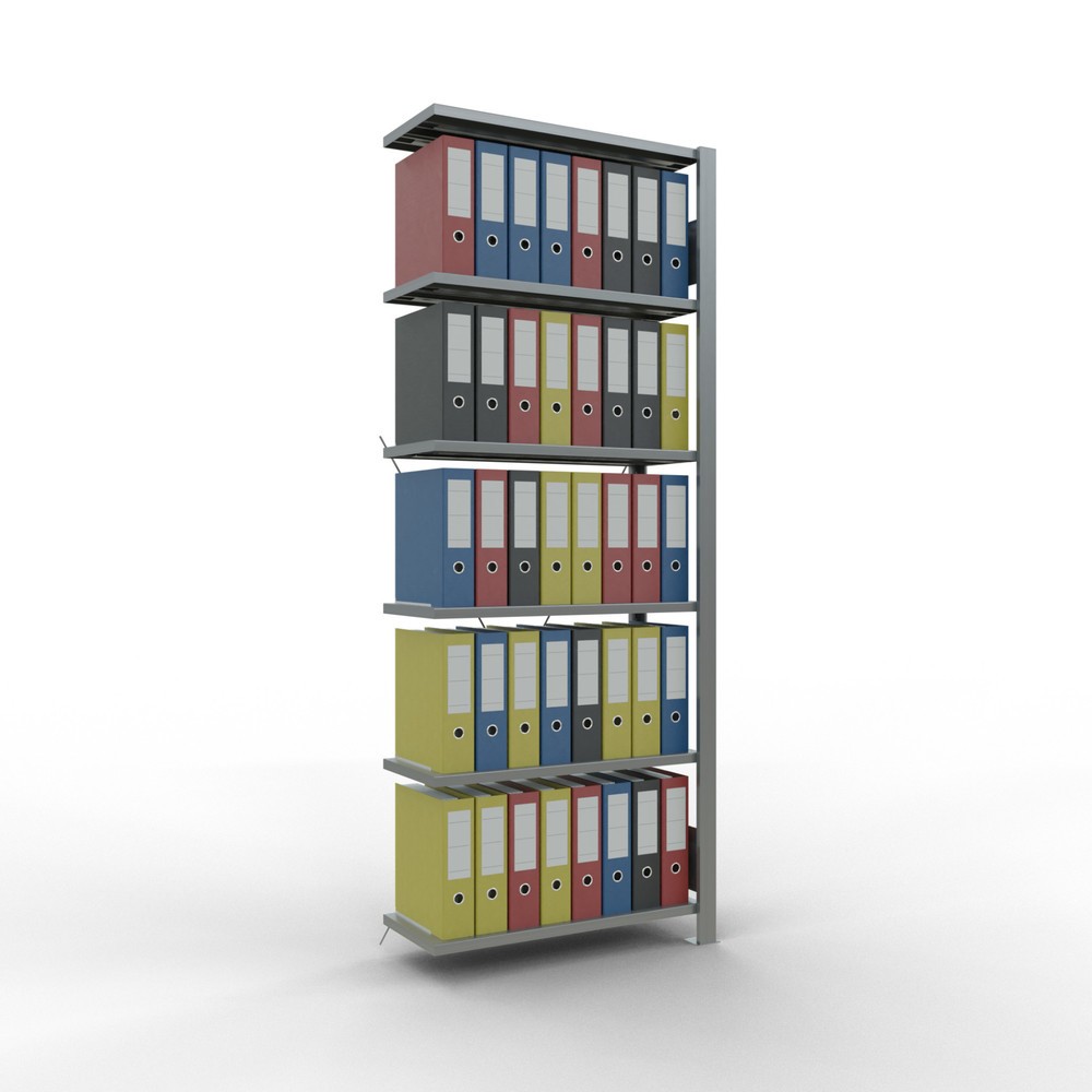 Immagine del prodotto n. 2: Scaffalatura per documenti SCHULTE campata aggiuntiva, monofronte, senza spondine posteriori, portata per piano 85 kg, AxLxP 2.000 x 750 x 300 mm
