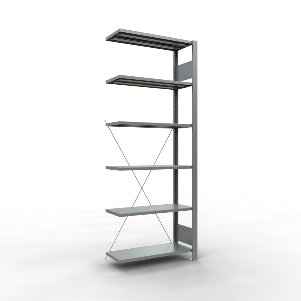 Immagine del prodotto: Scaffalatura per documenti SCHULTE campata aggiuntiva, monofronte, senza spondine posteriori, portata per piano 85 kg, AxLxP 2.000 x 750 x 300 mm