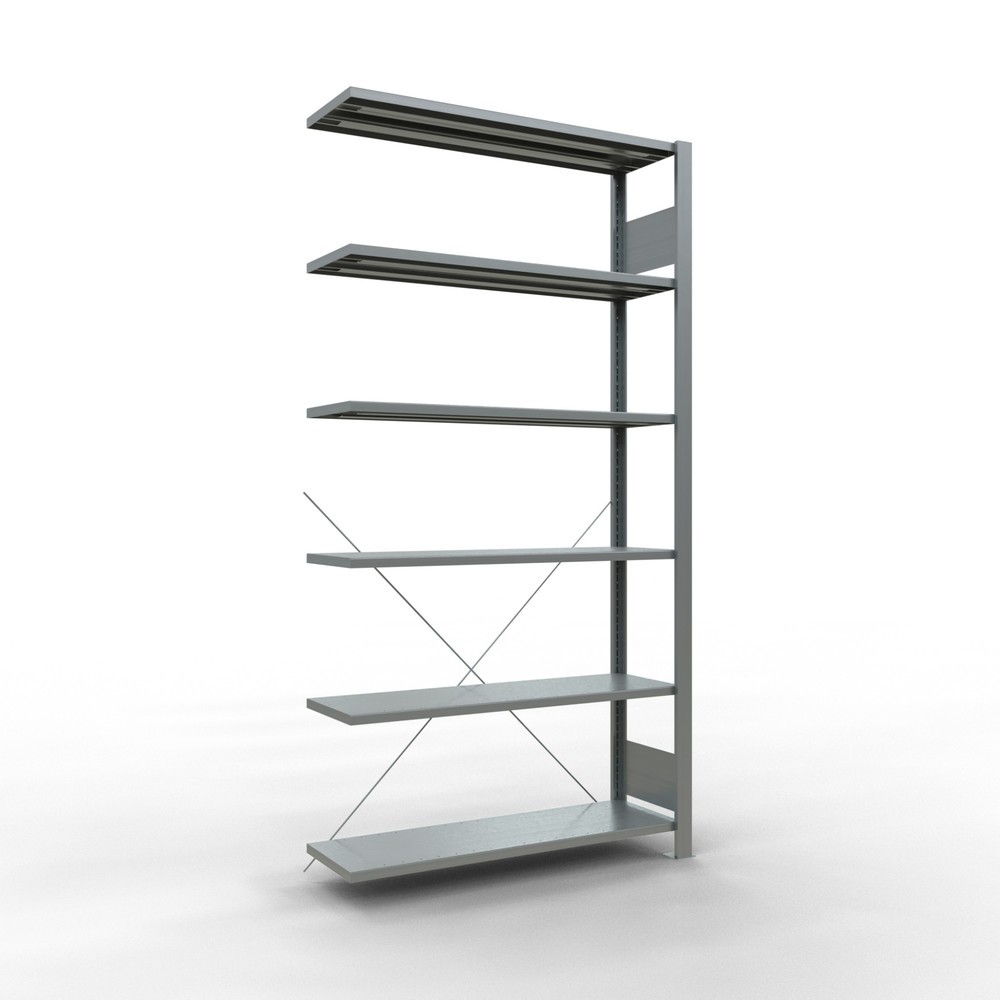 Immagine del prodotto: Scaffalatura per documenti SCHULTE campata aggiuntiva, monofronte, senza spondine posteriori, portata per piano 85 kg, AxLxP 2.000 x 1.000 x 300 mm
