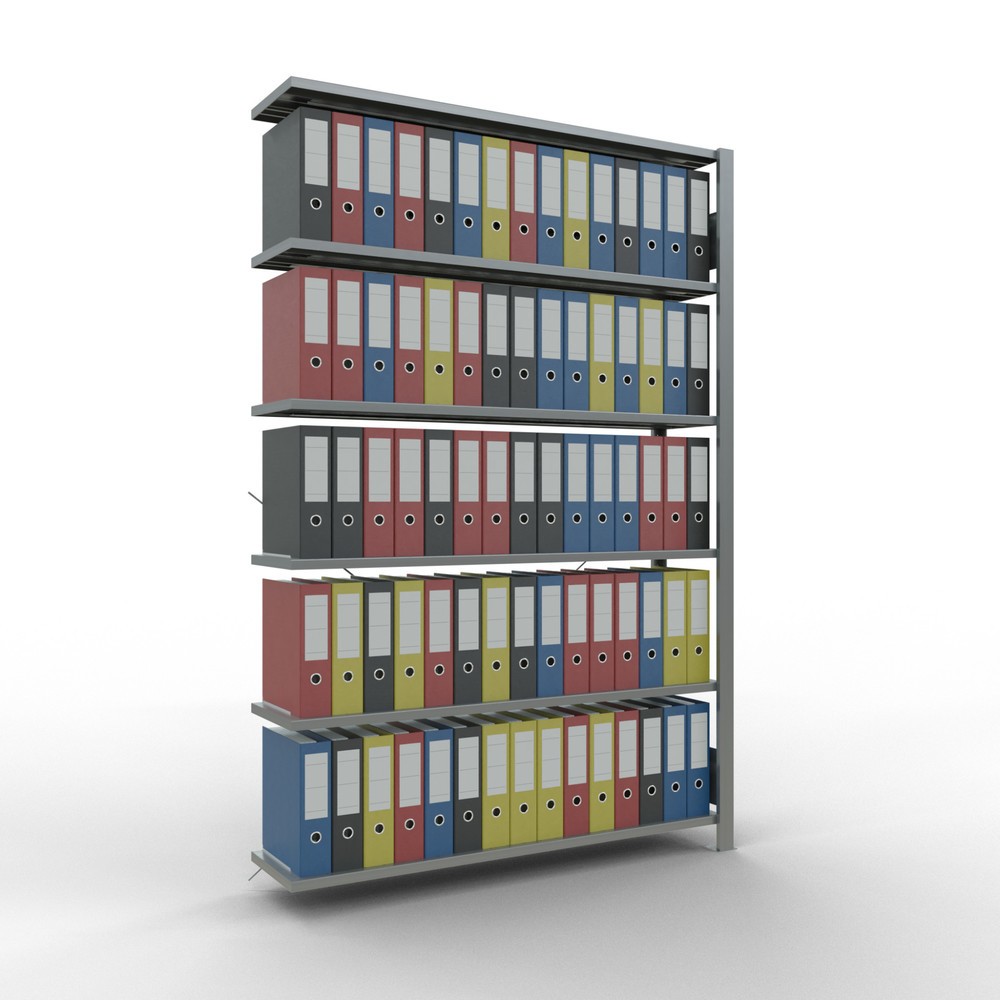 Immagine del prodotto n. 2: Scaffalatura per documenti SCHULTE campata aggiuntiva, monofronte, senza spondine posteriori, portata per piano 85 kg, AxLxP 2.000 x 1.300 x 300 mm