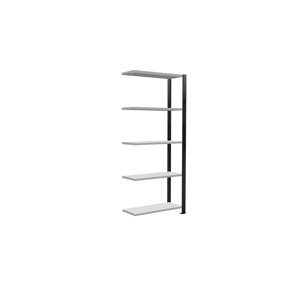 Immagine del prodotto n. 2: Scaffalatura per documenti SCHULTE campata aggiuntiva, monofronte, senza spondine posteriori, nero, portata per piano 85 kg, AxLxP 1.800 x 750 x 300 mm