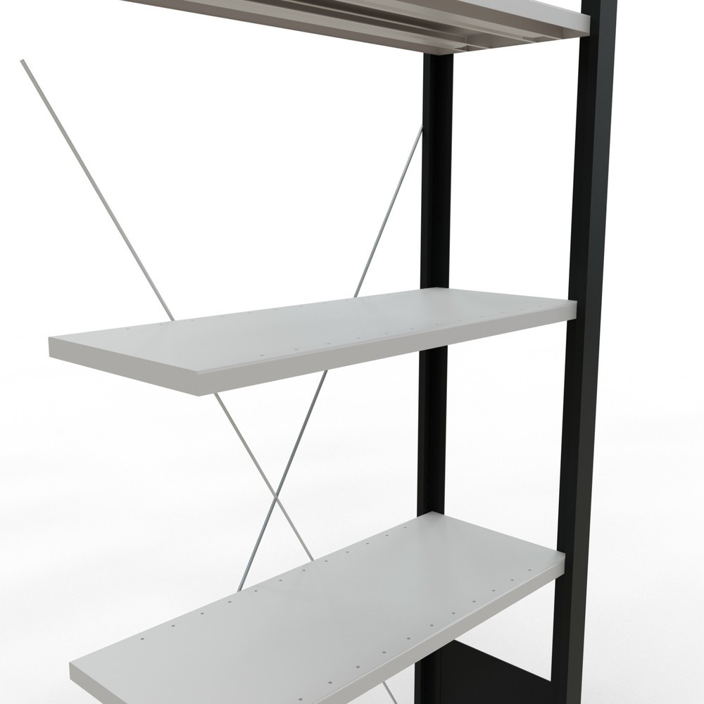 Immagine del prodotto: Scaffalatura per documenti SCHULTE campata aggiuntiva, monofronte, senza spondine posteriori, nero, portata per piano 85 kg, AxLxP 1.800 x 750 x 300 mm