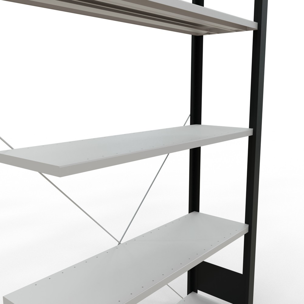 Immagine del prodotto n. 4: Scaffalatura per documenti SCHULTE campata aggiuntiva, monofronte, senza spondine posteriori, nero, portata per piano 85 kg, HxLxP 1.800 x 1.000 x 300 mm