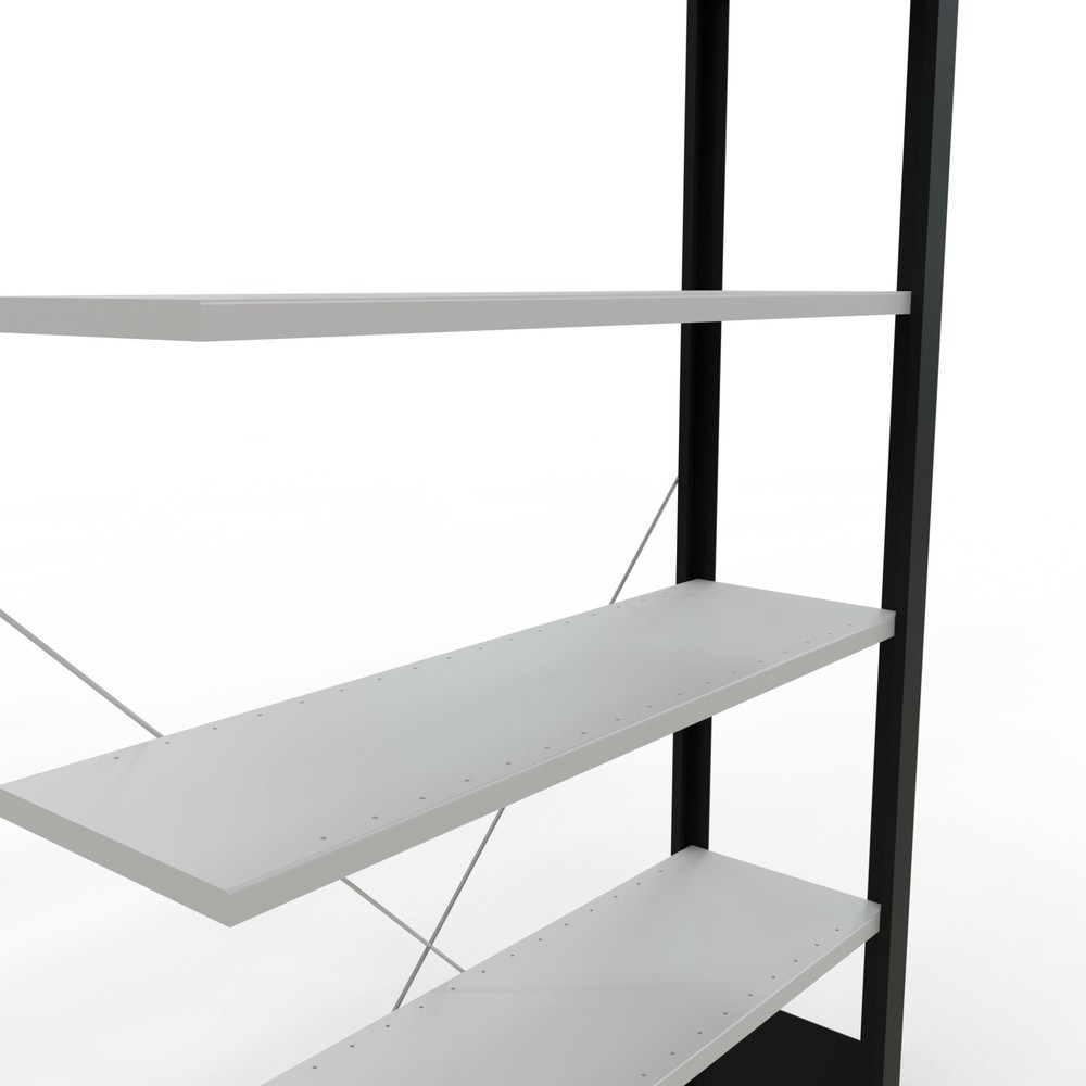 Immagine del prodotto n. 4: Scaffalatura per documenti SCHULTE campata aggiuntiva, monofronte, senza spondine posteriori, nero, portata per piano 85 kg, AxLxP 2.000 x 1.000 x 300 mm