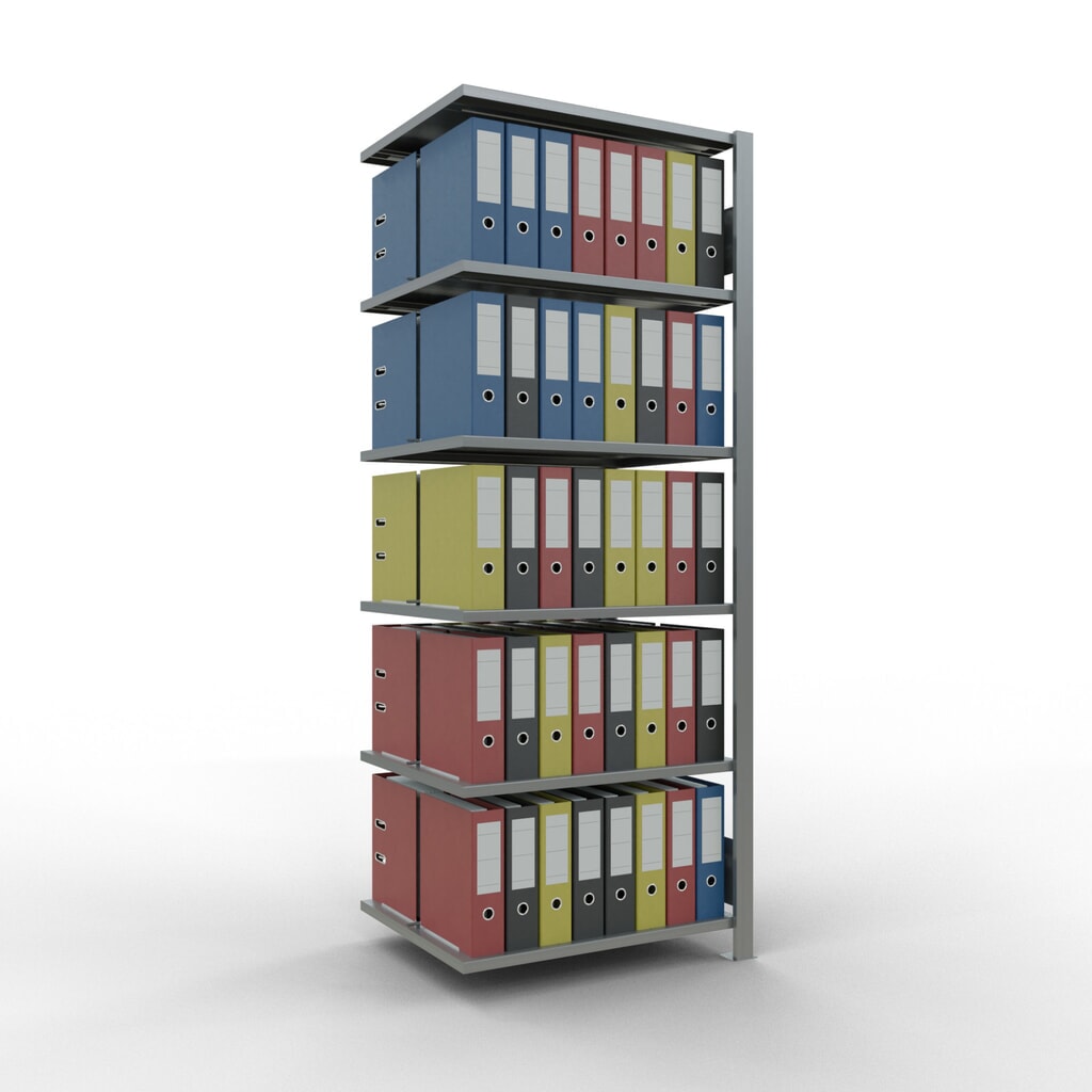 Scaffalatura per documenti SCHULTE campata aggiuntiva, a doppio fronte, con spondine centrali, portata per piano 150 kg, AxLxP 2.000 x 750 x 600 mm Immagine del prodotto n. 3: Scaffalatura per documenti SCHULTE campata aggiuntiva, a doppio fronte, con spondine centrali, portata per piano 150 kg, AxLxP 2.000 x 750 x 600 mm