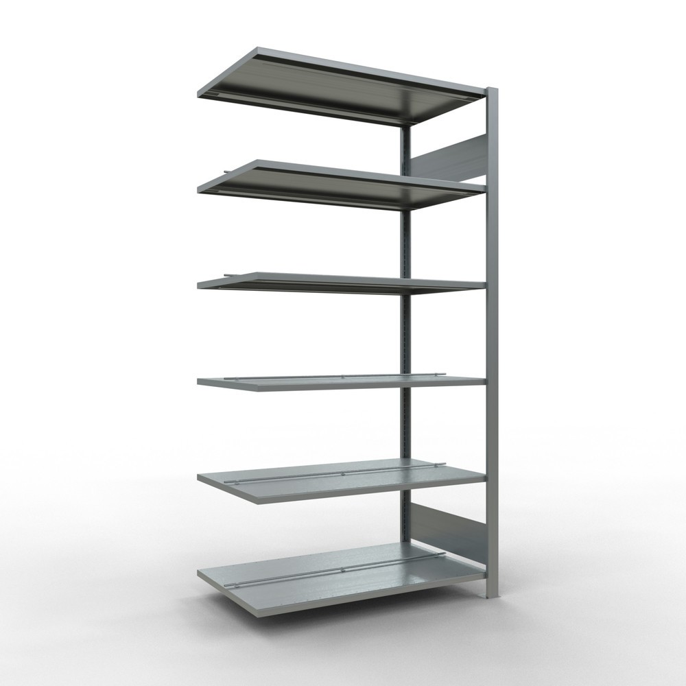 Immagine del prodotto: Scaffalatura per documenti SCHULTE campata aggiuntiva, a doppio fronte, con spondine centrali, portata per piano 150 kg, AxLxP 2.000 x 1.000 x 600 mm