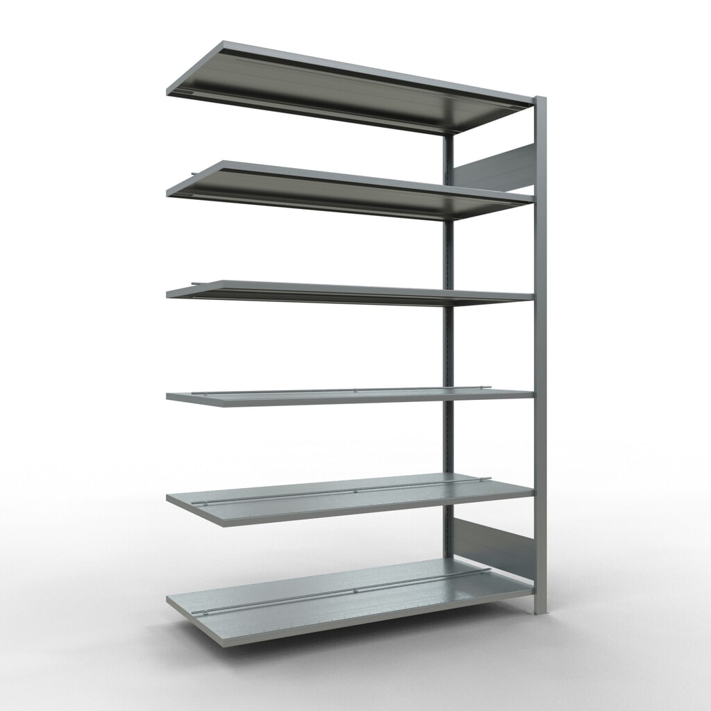 Scaffalatura per documenti SCHULTE campata aggiuntiva, a doppio fronte, con spondine centrali, portata per piano 150 kg, AxLxP 2.000 x 1.300 x 600 mm Immagine del prodotto: Scaffalatura per documenti SCHULTE campata aggiuntiva, a doppio fronte, con spondine centrali, portata per piano 150 kg, AxLxP 2.000 x 1.300 x 600 mm
