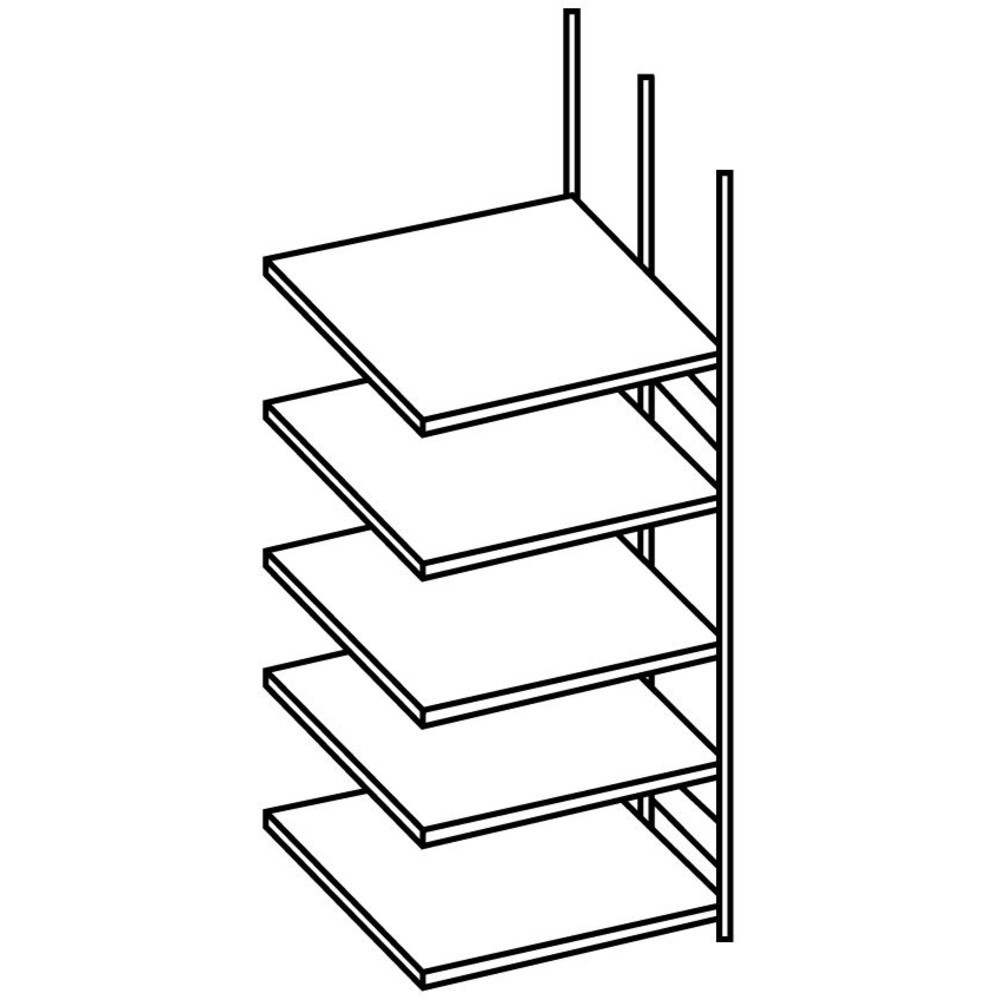 Immagine del prodotto n. 2: Scaffalatura per documenti SCHULTE campata aggiuntiva, a doppio fronte, con spondine centrali, portata per piano 150 kg, AxLxP 2.500 x 1.000 x 600 mm