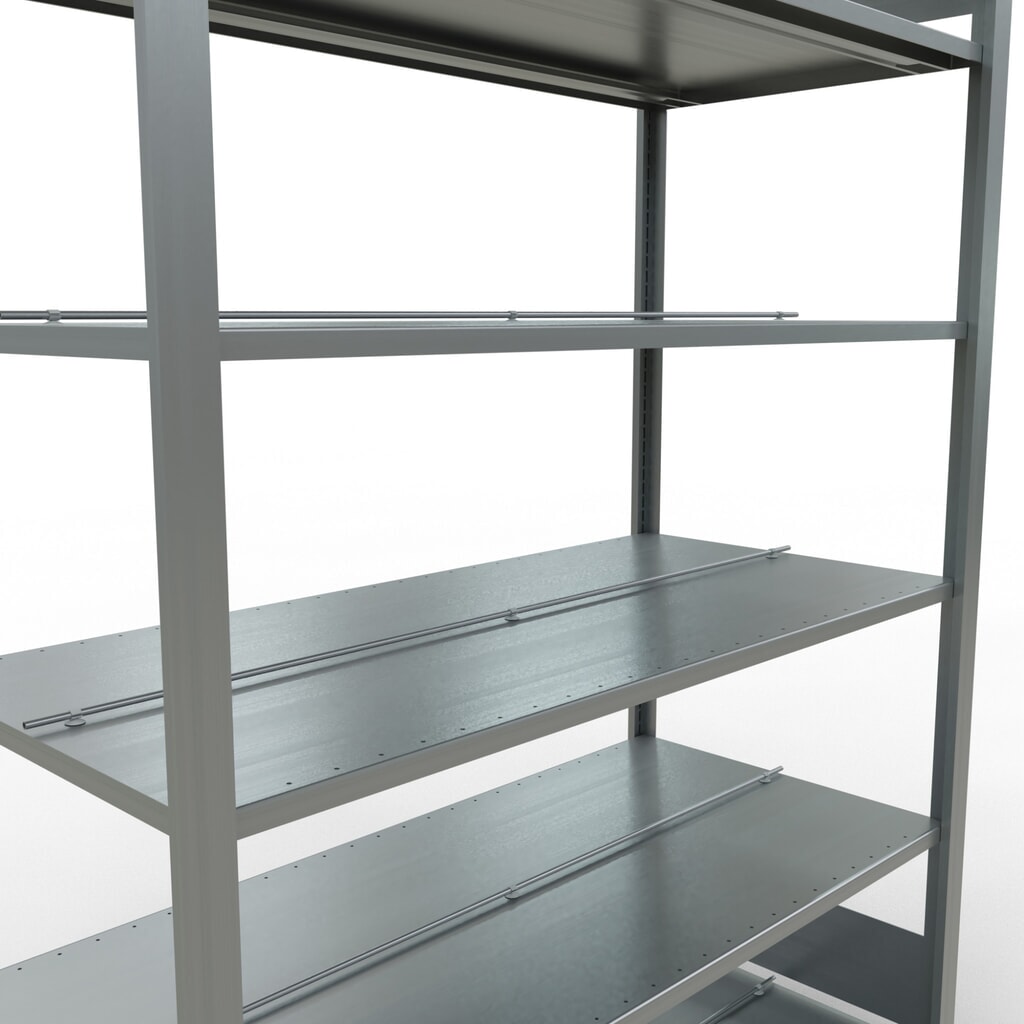Scaffalatura per documenti SCHULTE campata base, a doppio fronte, con spondine centrali, portata per piano 150 kg, AxLxP 2.000 x 1.300 x 600 mm Immagine del prodotto n. 4: Scaffalatura per documenti SCHULTE campata base, a doppio fronte, con spondine centrali, portata per piano 150 kg, AxLxP 2.000 x 1.300 x 600 mm