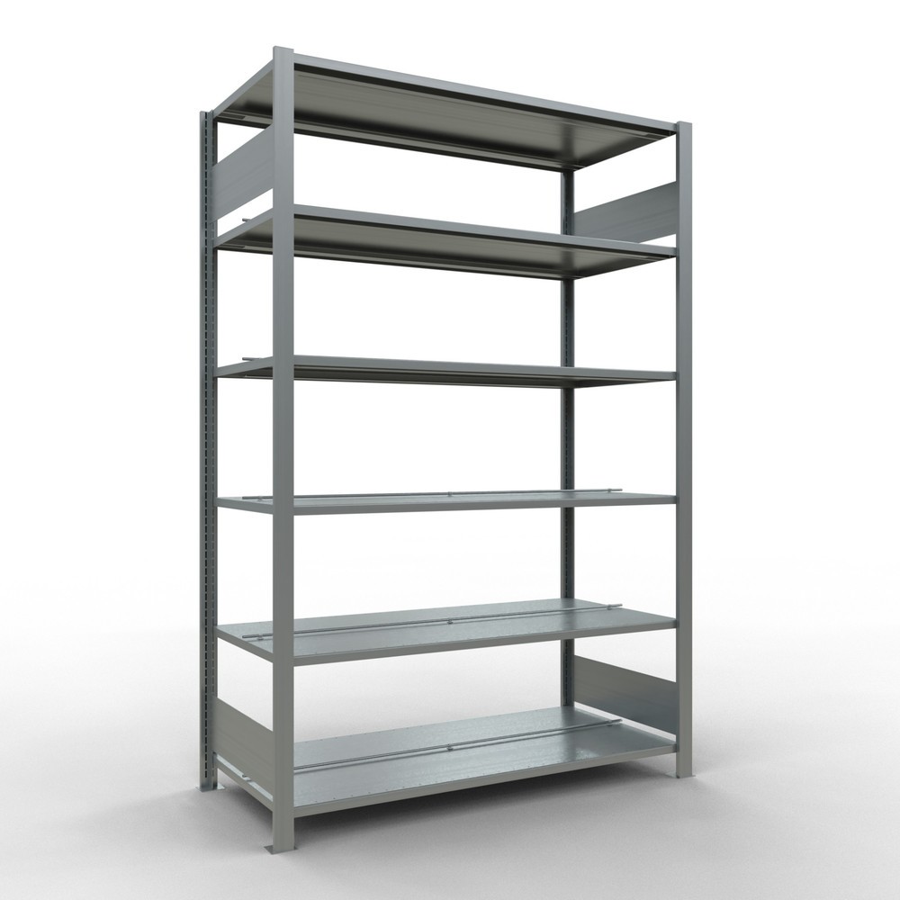 Immagine del prodotto: Scaffalatura per documenti SCHULTE campata base, a doppio fronte, con spondine centrali, portata per piano 150 kg, AxLxP 2.000 x 1.300 x 600 mm