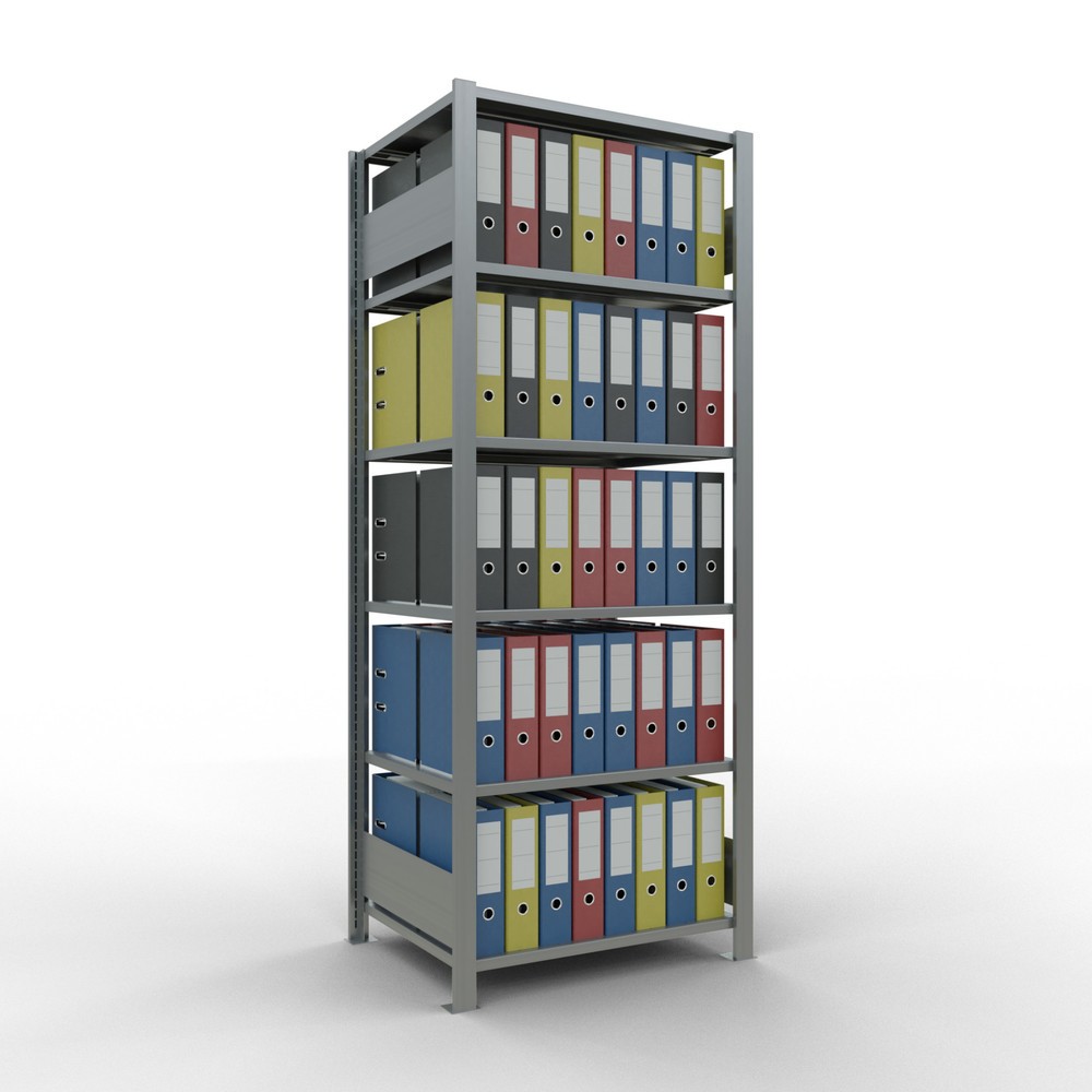 Immagine del prodotto n. 2: Scaffalatura per documenti SCHULTE campata base, a doppio fronte, senza spondine centrali, portata per piano 150 kg, AxLxP 2.000 x 750 x 600 mm