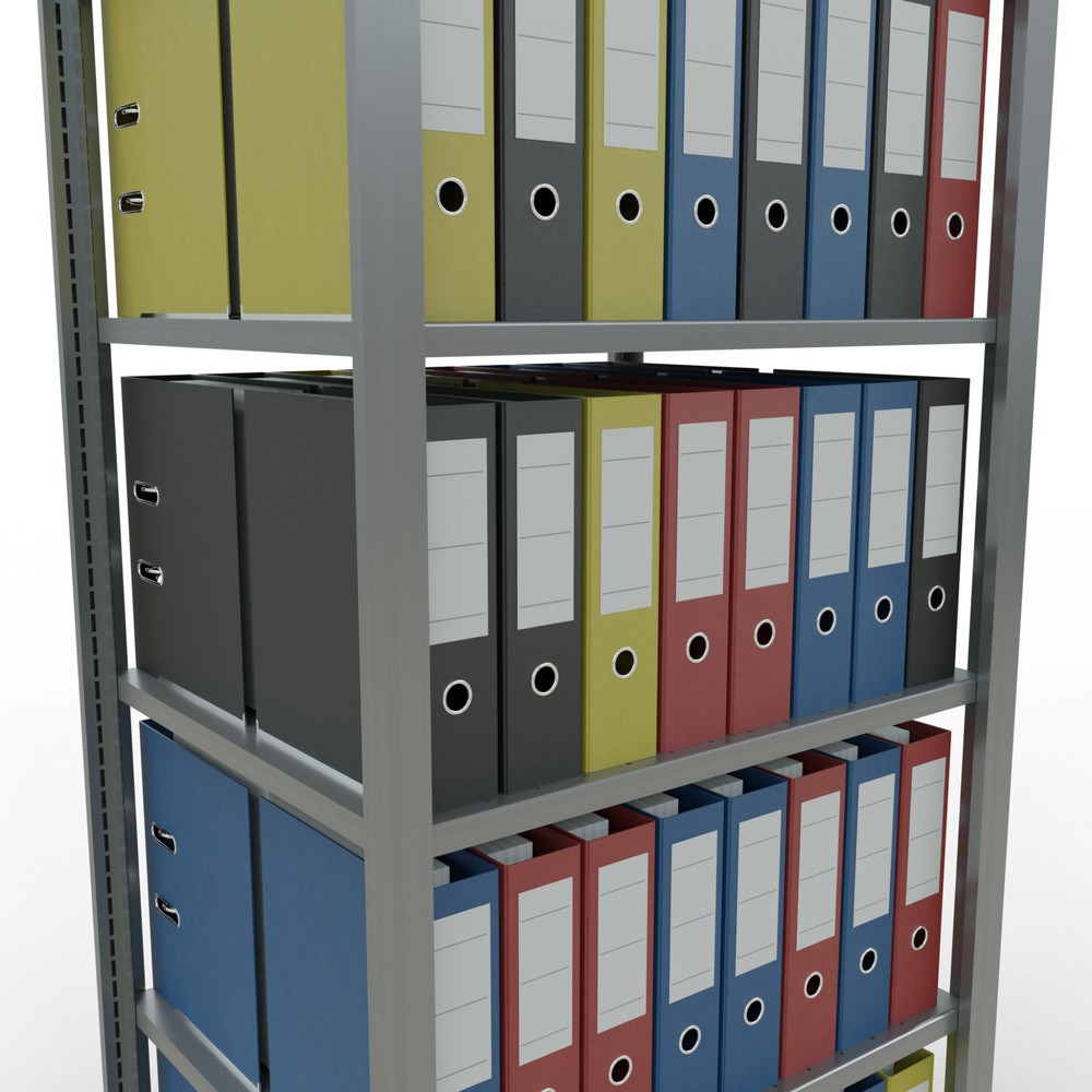 Immagine del prodotto n. 3: Scaffalatura per documenti SCHULTE campata base, a doppio fronte, senza spondine centrali, portata per piano 150 kg, AxLxP 2.000 x 750 x 600 mm