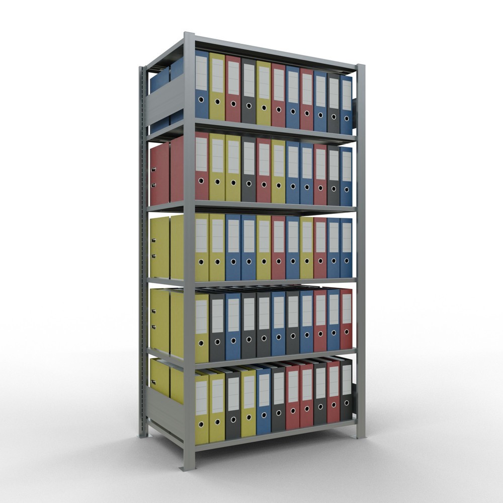 Immagine del prodotto n. 3: Scaffalatura per documenti SCHULTE campata base, a doppio fronte, senza spondine centrali, portata per piano 150 kg, AxLxP 2.000 x 1.000 x 600 mm