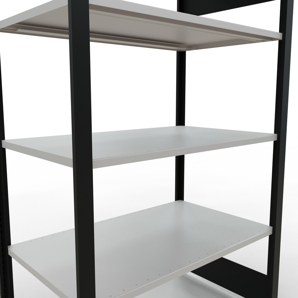 Immagine del prodotto n. 4: Scaffalatura per documenti SCHULTE campata base, a doppio fronte, senza spondine centrali, portata per piano 150 kg, nero, HxLxP 1.800 x 1.000 x 600 mm