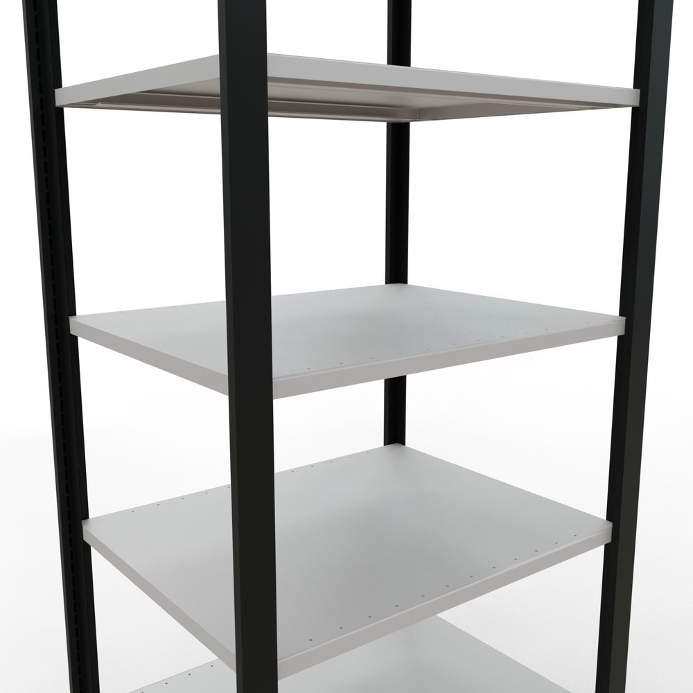 Immagine del prodotto n. 4: Scaffalatura per documenti SCHULTE campata base, a doppio fronte, senza spondine centrali, portata per piano 150 kg, nero, AxLxP 2.300 x 750 x 600 mm